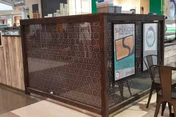 kiosk in busy Glenfield Mall 