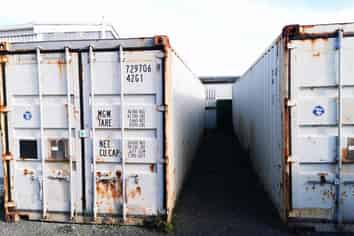 Container storage in secure yard