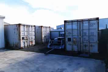 Container storage in secure yard