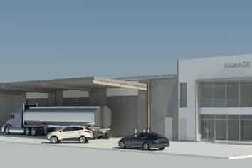 WAREHOUSE FACILITY WITH UNIQUE TRUCK DRIVE THROUGH