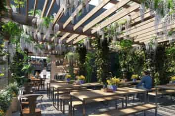 The only one cafe in the new industrial project