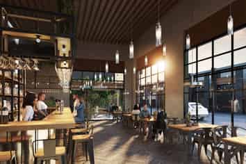 The only one cafe in the new industrial project