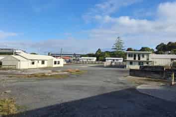 Large yard with offices and sheds